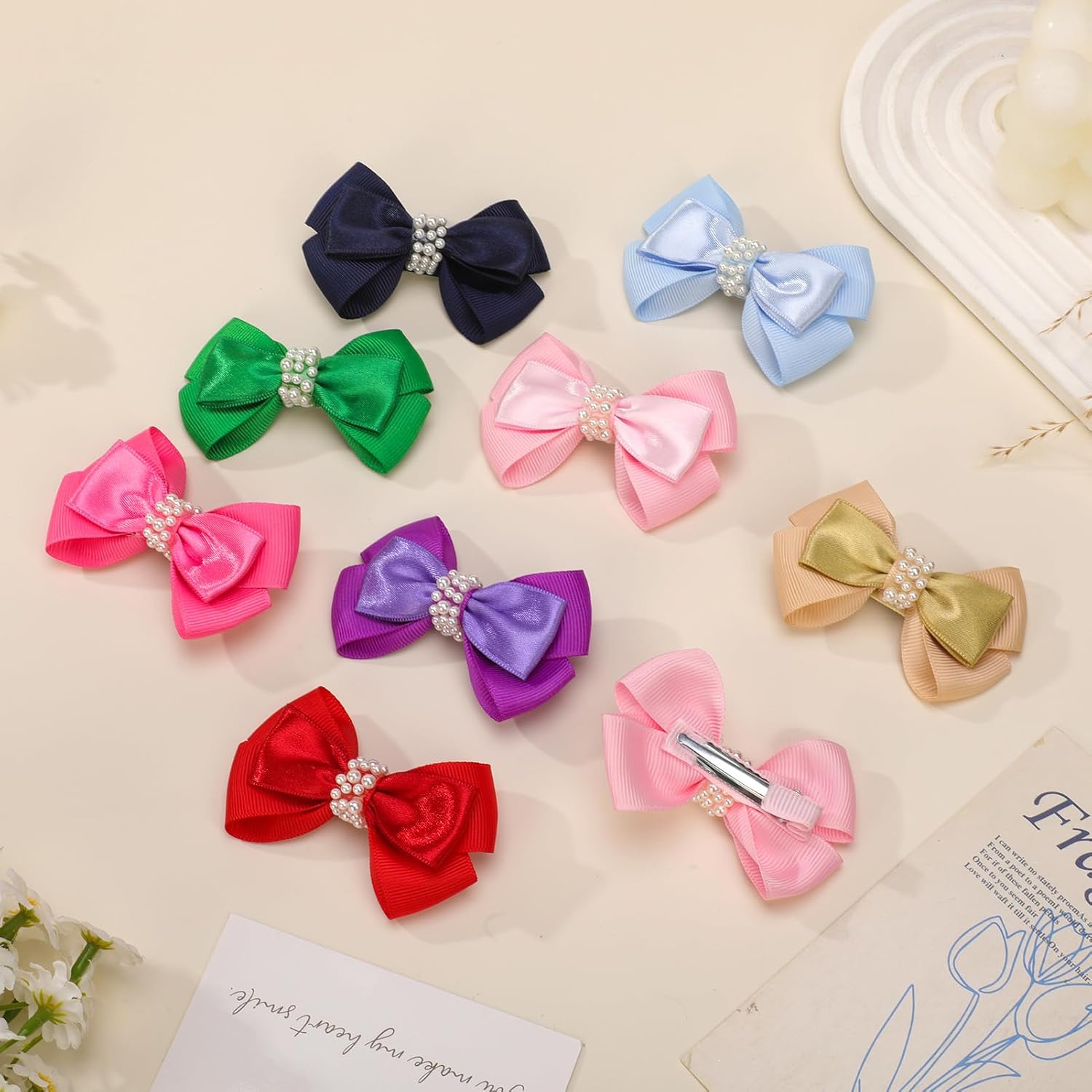 KISZU 3 Inch Hair Bows Clips Grosgrain Ribbon Alligator Clips Hair Accessories for Girls Toddler Kids Children Teens Women - Hot Pink - Image 9