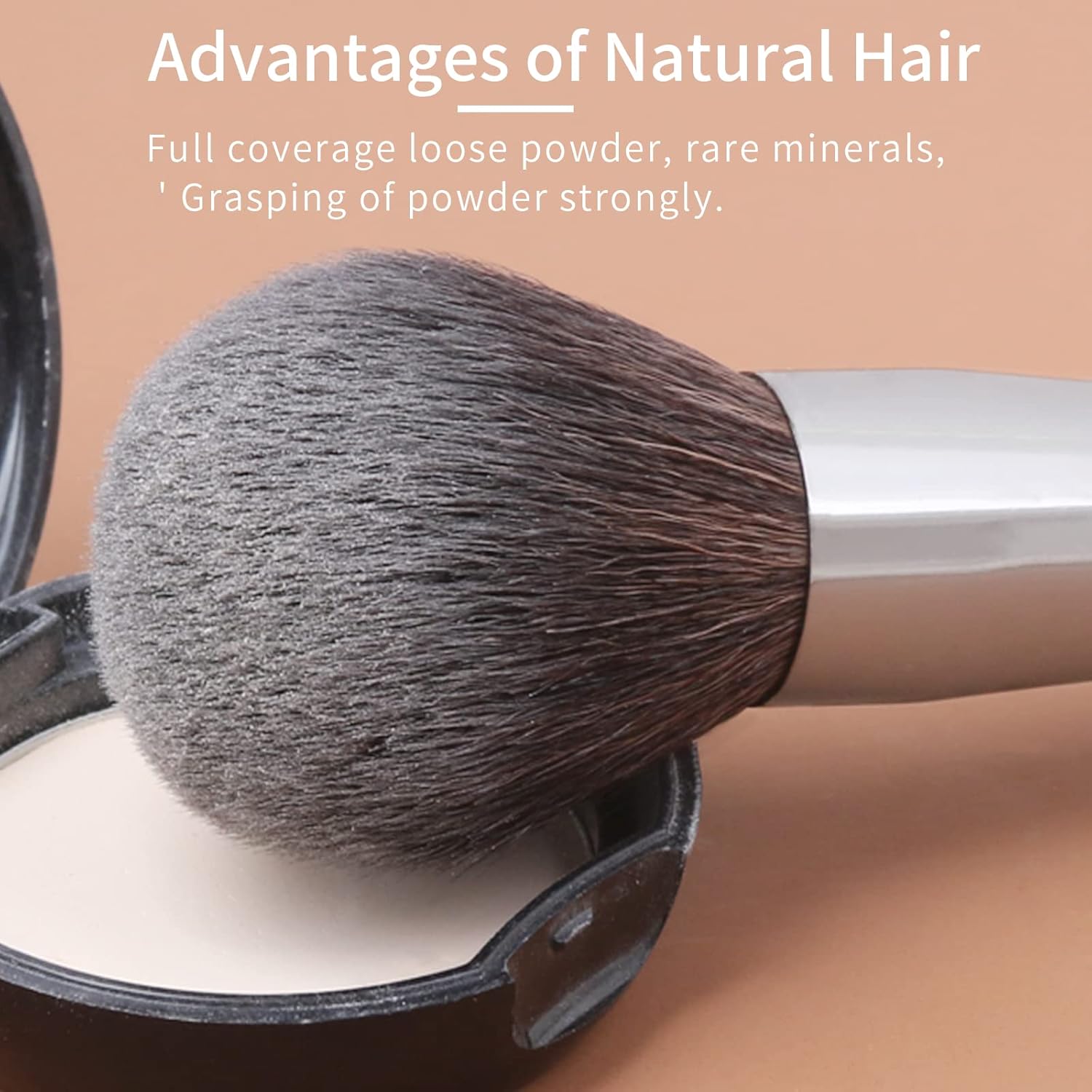 Deluxe Natural Goat Hair Makeup Brush Set with Case, 24 Cosmetic Brushes Makeup Set, Wooden Natural Makeup Brushes, Natural Bristle Makeup Brush, Natural Hair Makeup Brushes Set Professional. - Image 5