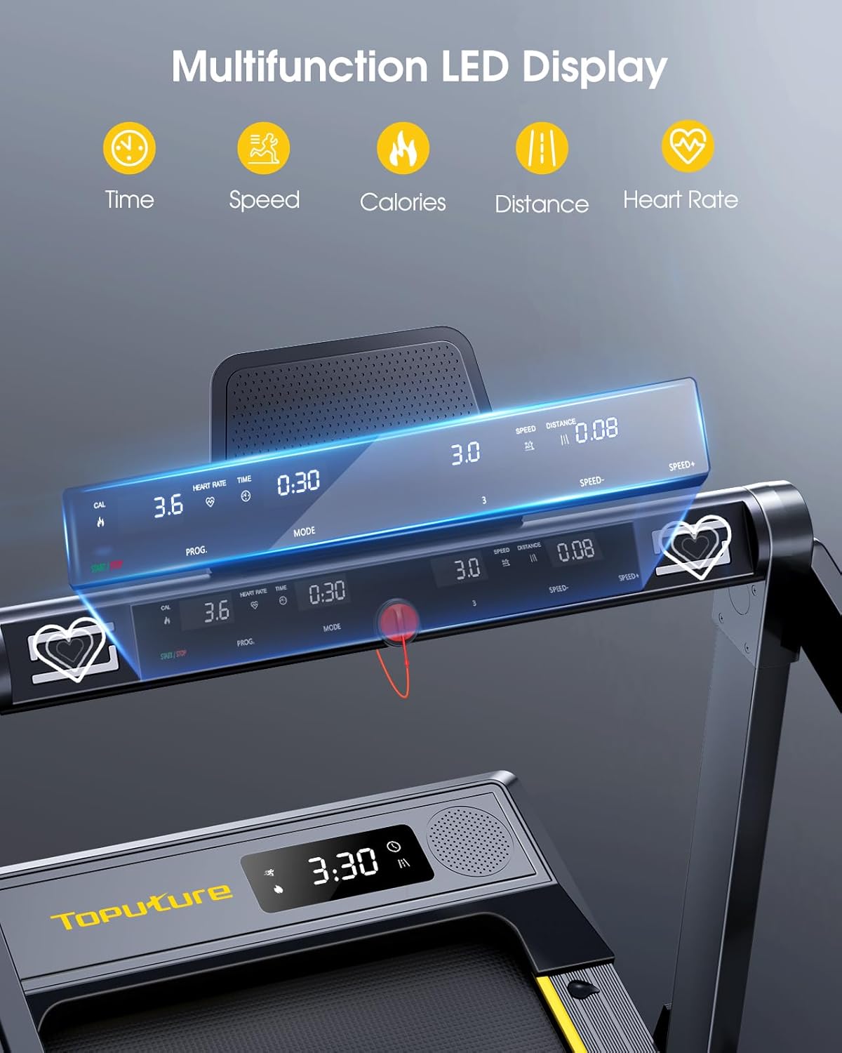 Walking Pad Treadmill with 12% Incline and Handle Bar, 4 in 1 Folding Treadmill for Home/Office, Under Desk Treadmills Portable Walking Pad with App & Bluetooth Speaker, 0.6-10MPH - Image 5