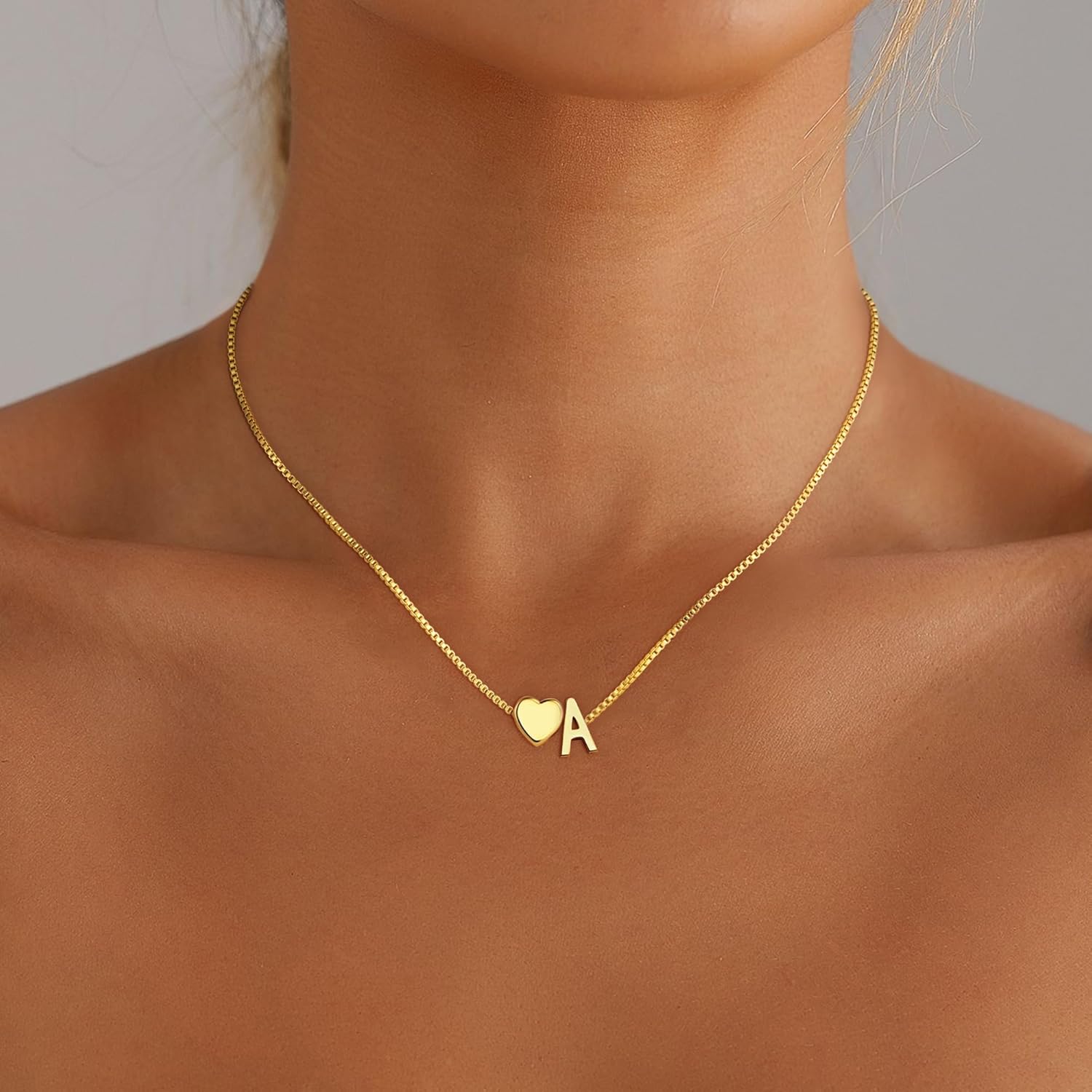 Easter Basket Stuffers Gifts for Kids Girls, 18K Gold Plated Letter A-Z Heart Initial Necklaces for Women Teen Girl Trendy Stuff Birthday Easter Gifts for Kids Teens - Image 2