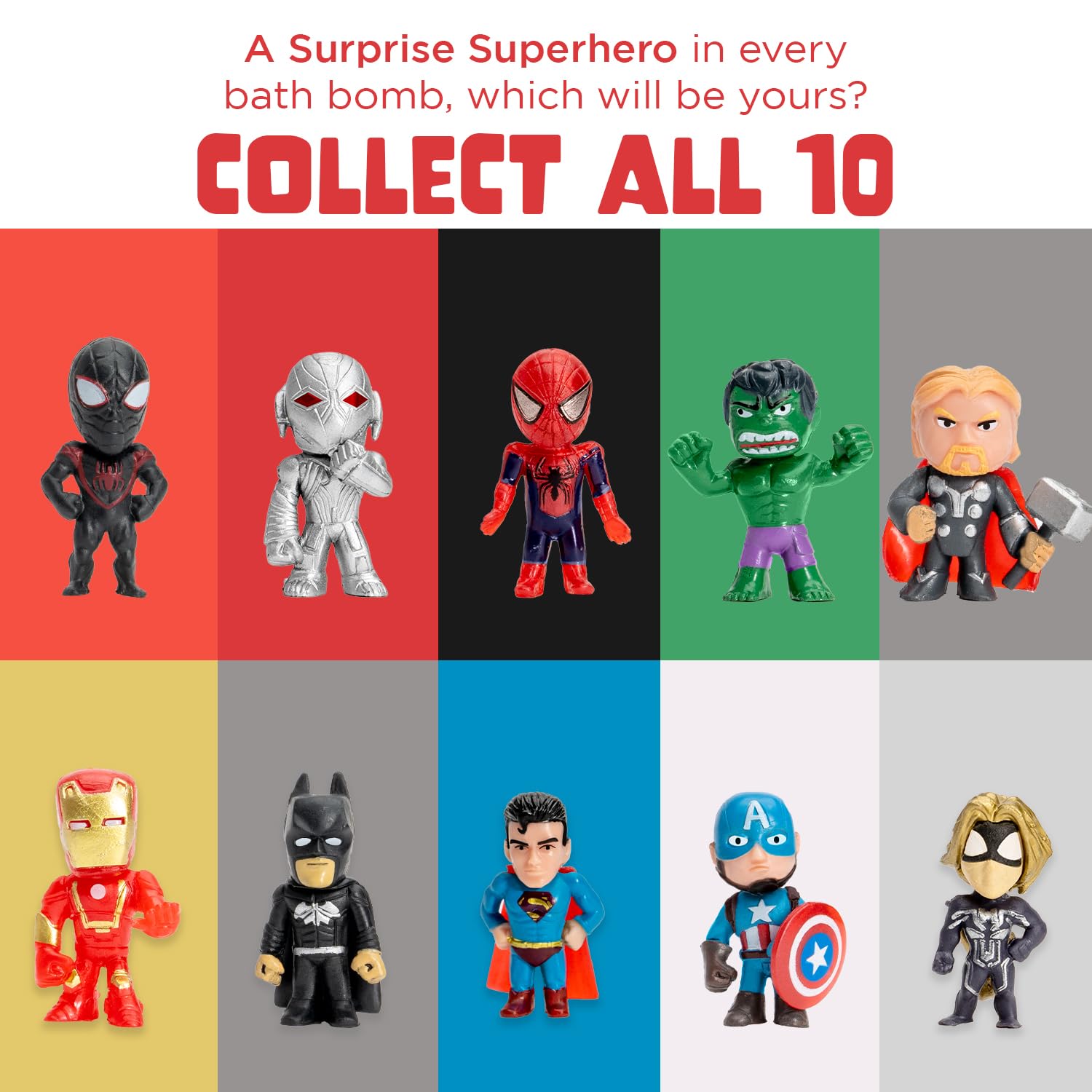 Superhero Bath Bombs for Kids & Boys with Surprise Hero Toys Inside (1 Pack) - Large Bubble Bath Bombs for Boys & Girls - Boys Easter Basket Stuffers & Gifts - Fruity Scent, USA Made by Two Sisters - Image 3