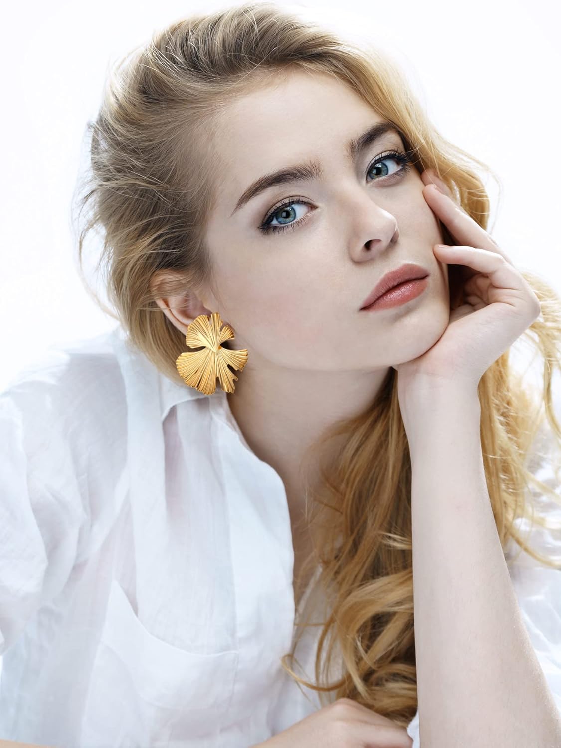 Glenmal 6 Pair Gold Statement Earrings for Women Large Gold Geometric Earrings Woven Twisted Leaf Earring Jewelry Gift - Image 5