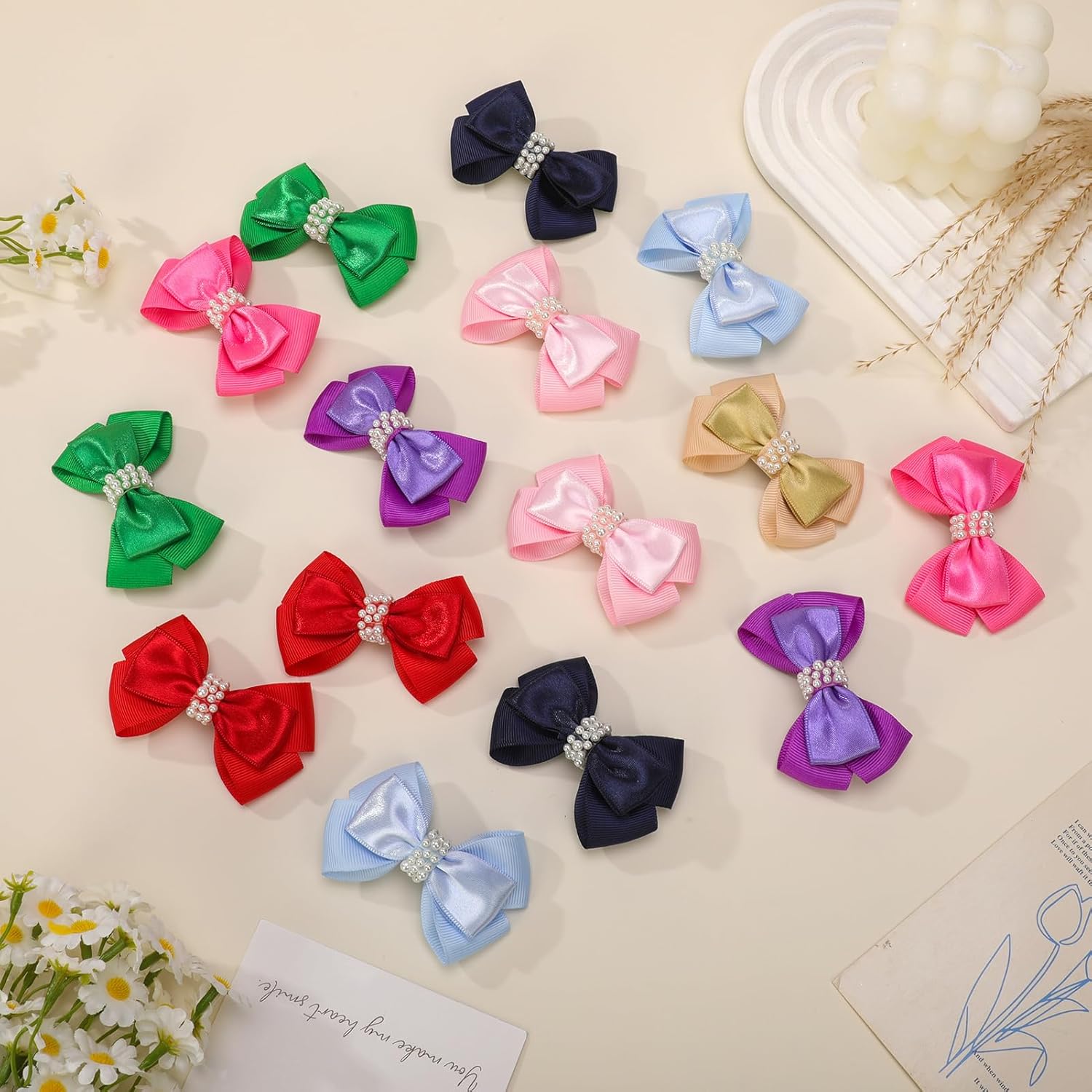 KISZU 3 Inch Hair Bows Clips Grosgrain Ribbon Alligator Clips Hair Accessories for Girls Toddler Kids Children Teens Women - Hot Pink - Image 7