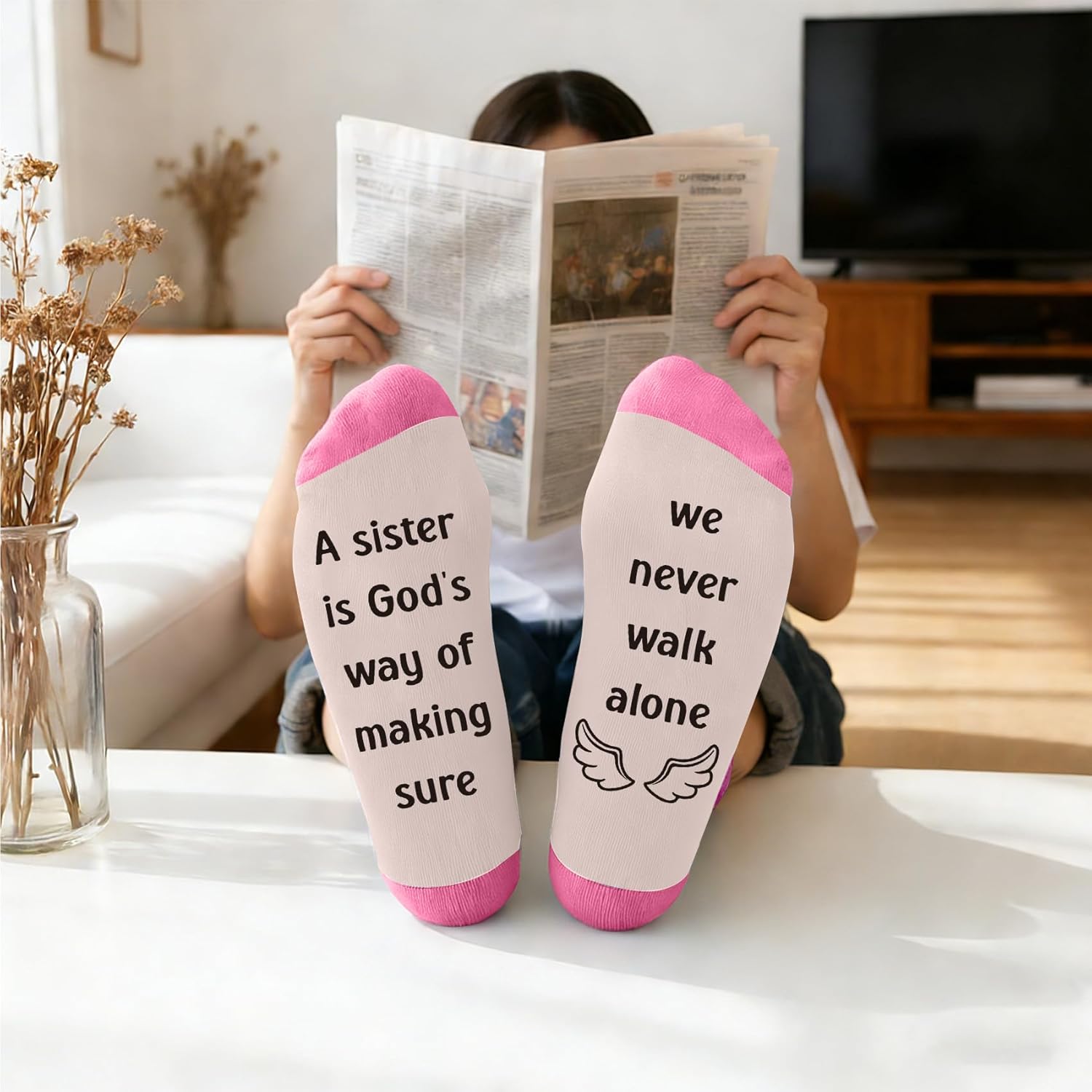 Sister Birthday Gifts,Big Sister Gifts for Bestie Women Best Friends Bff Gift for Girls,Little Soul Sisters Socks for Mothers Day Christmas Valentines Galentines Stocking Stuffers Ideas - Image 2