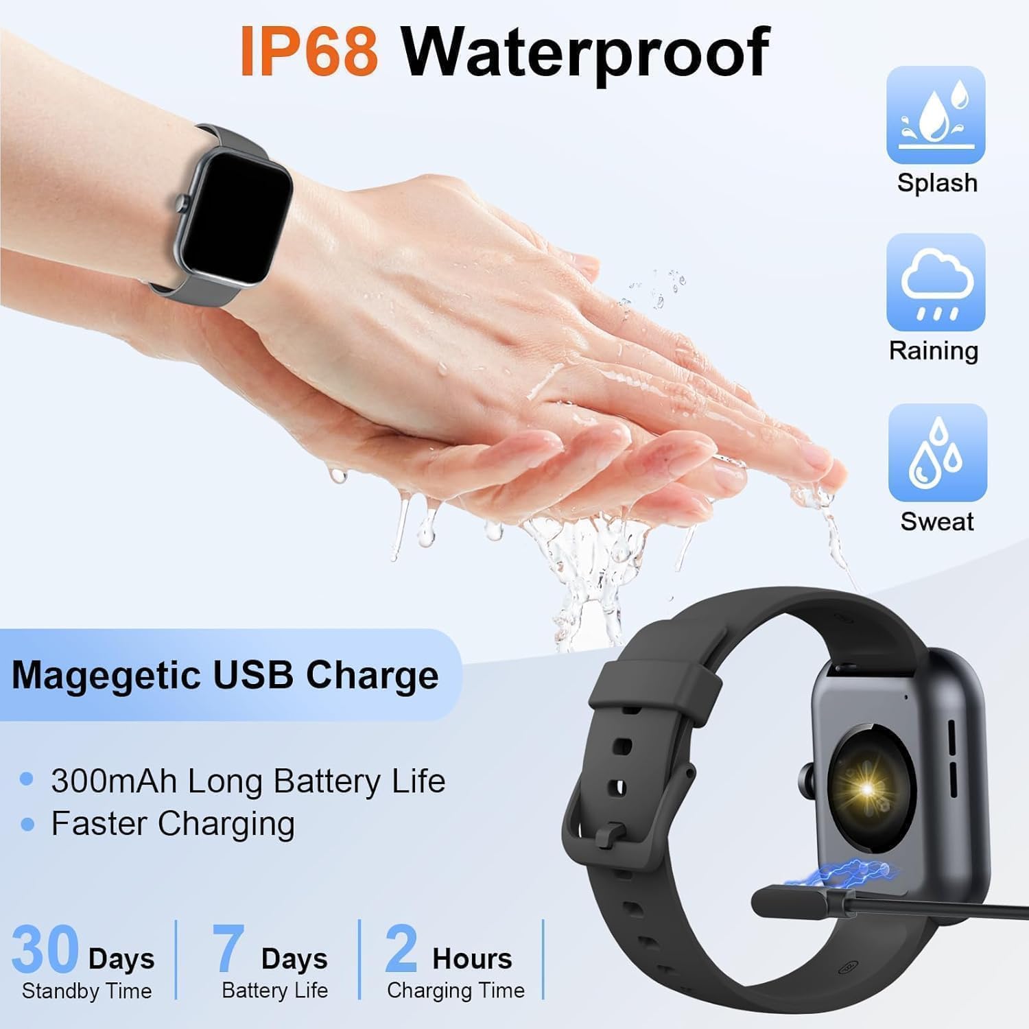 Smart Watch for Men Women(Answer/Make Calls), 2026 New 1.85" HD Smartwatch, Fitness Tracker with 110+ Sport Modes, IP68 Waterproof, Heart Rate/Sleep/Step Monitor, Activity Tracker for Android iOS - Image 3
