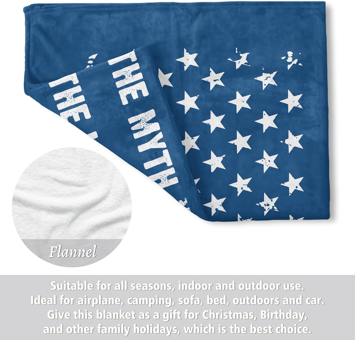 Craftique Gifts for Dad, Husband- Cool Flag Blanket with The Man The Myth The Legend- Dad Gifts for Fathers Day, Dads Birthday Gift, Soft Blanket Throw for Bed Sofa Napping Camping, 60”×50” - Image 5