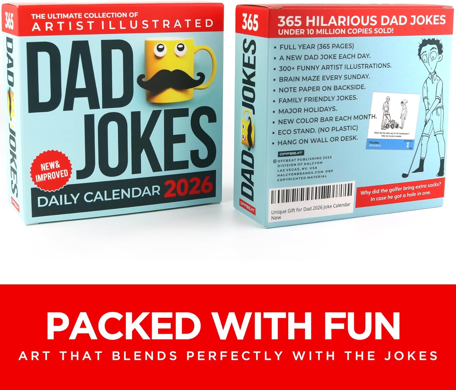 Dad Joke Desk Calendar 2026 - Unique Fun Gift For Dad 365 Daily Dad Jokes, White Elephant Gifts, Gifts for Men, Stocking Stuffers, Desk or Wall Calendar - Image 3