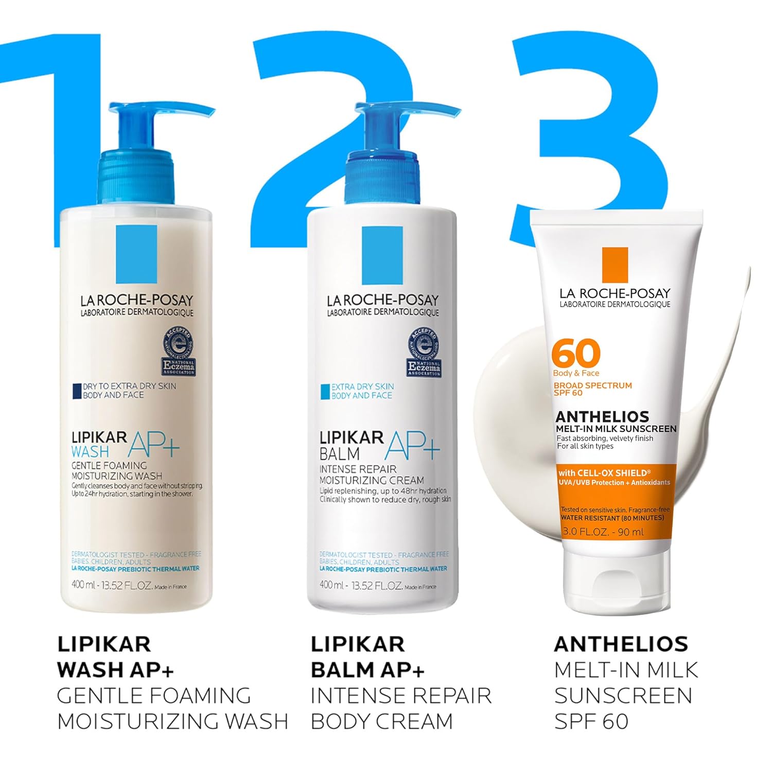 La Roche-Posay Anthelios Melt-In Milk Sunscreen SPF 60, Sunscreen For Body & Face, Broad Spectrum SPF + Antioxidants, Oil Free, Lightweight & Fast Absorbing, Oxybenzone Free - Image 5