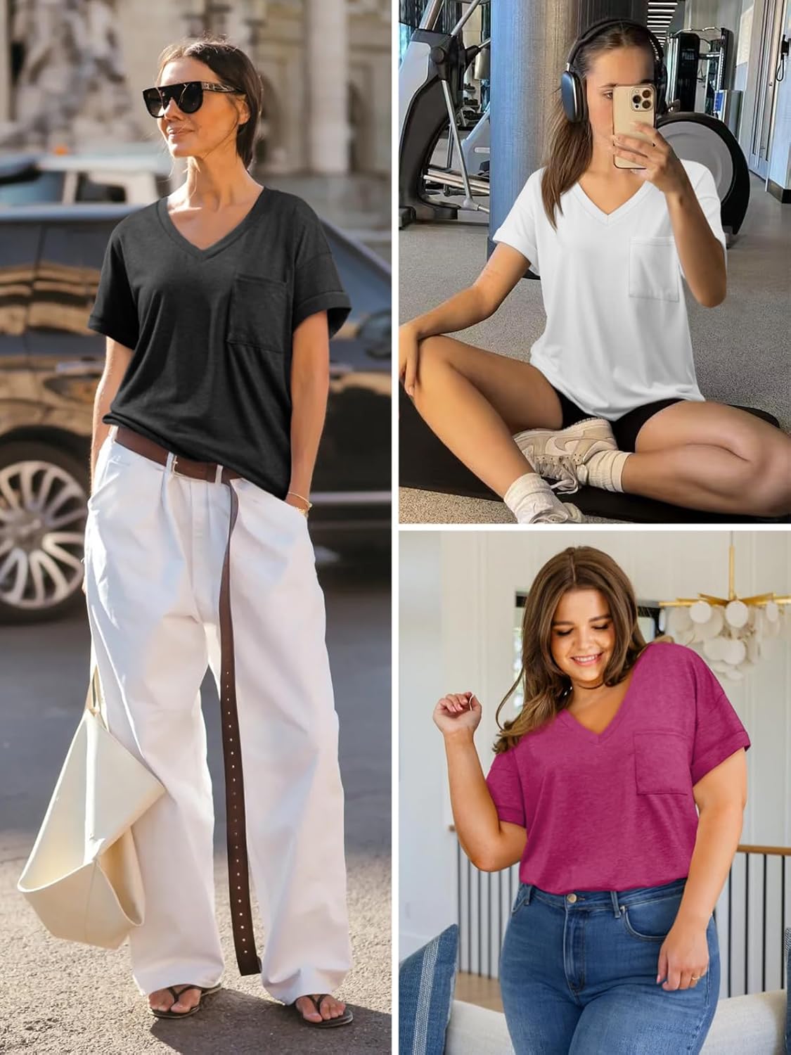 ATHMILE Womens T Shirts 2026 Short Sleeve V-Neck Shirts Cute Fit Summer Casual Tee Tops S-XXL - Image 5