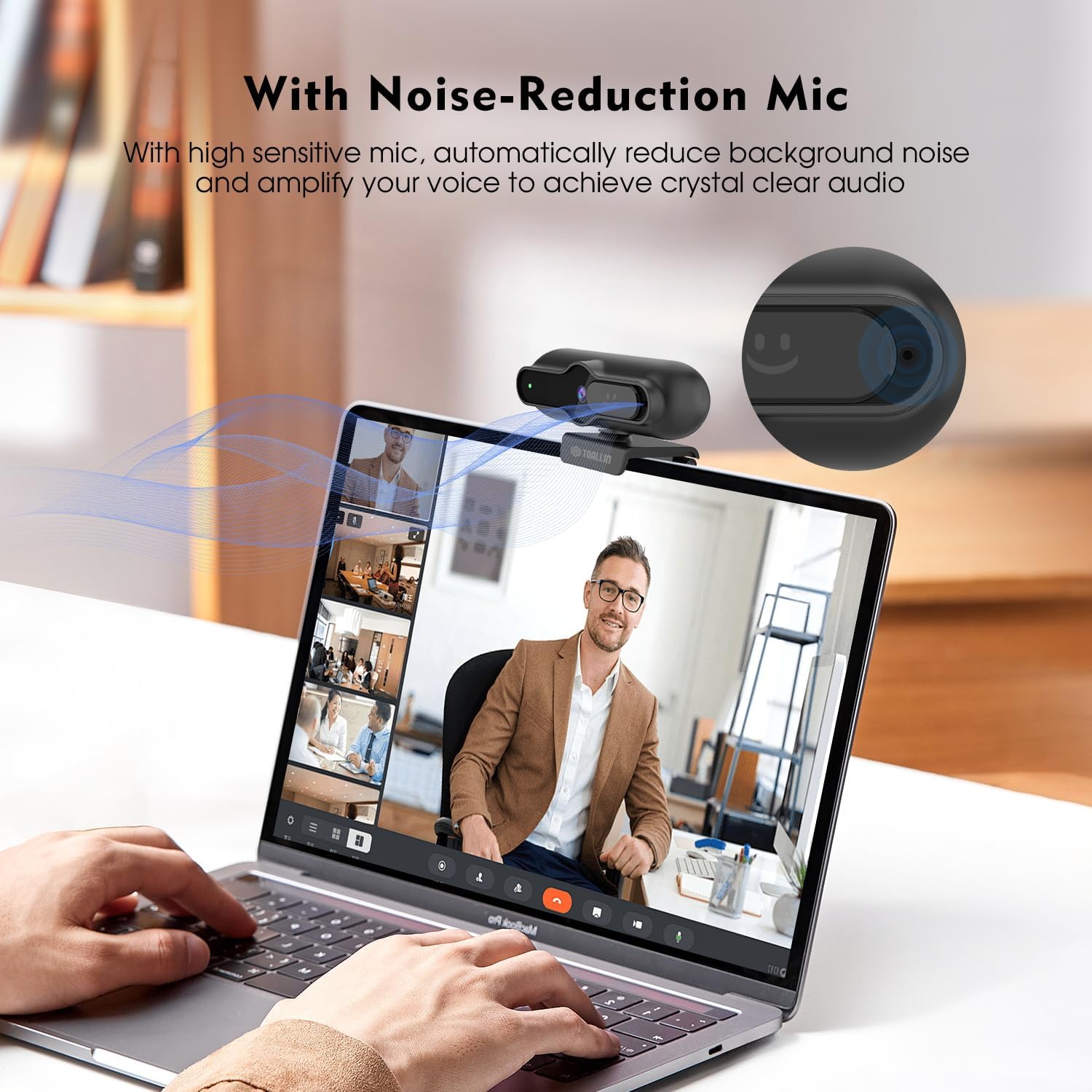 TOALLIN 4K Webcam for PC, Built-in Mic, 1080P@60FPS, PDAF Autofocus, 1/2.5" Sensor & 12MP, Sliding Privacy Cover, USB Web Camera for Streaming, Gaming, Conferencing and Video Calls - Image 5