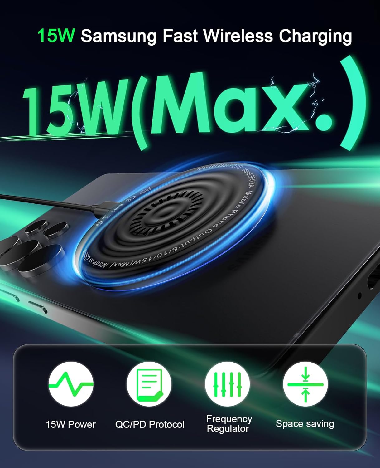 Wireless Charger 2Pack 6FT 15W Samsung Magnetic Wireless Charger Fast Charging Pad for Samsung Galaxy S26 S25 Ultra/S24 FE/S23 Ultra/S22/S21/Z Google Pixel 9 8a 7a 8 7 Pro | Strong Magnet Technology - Image 3