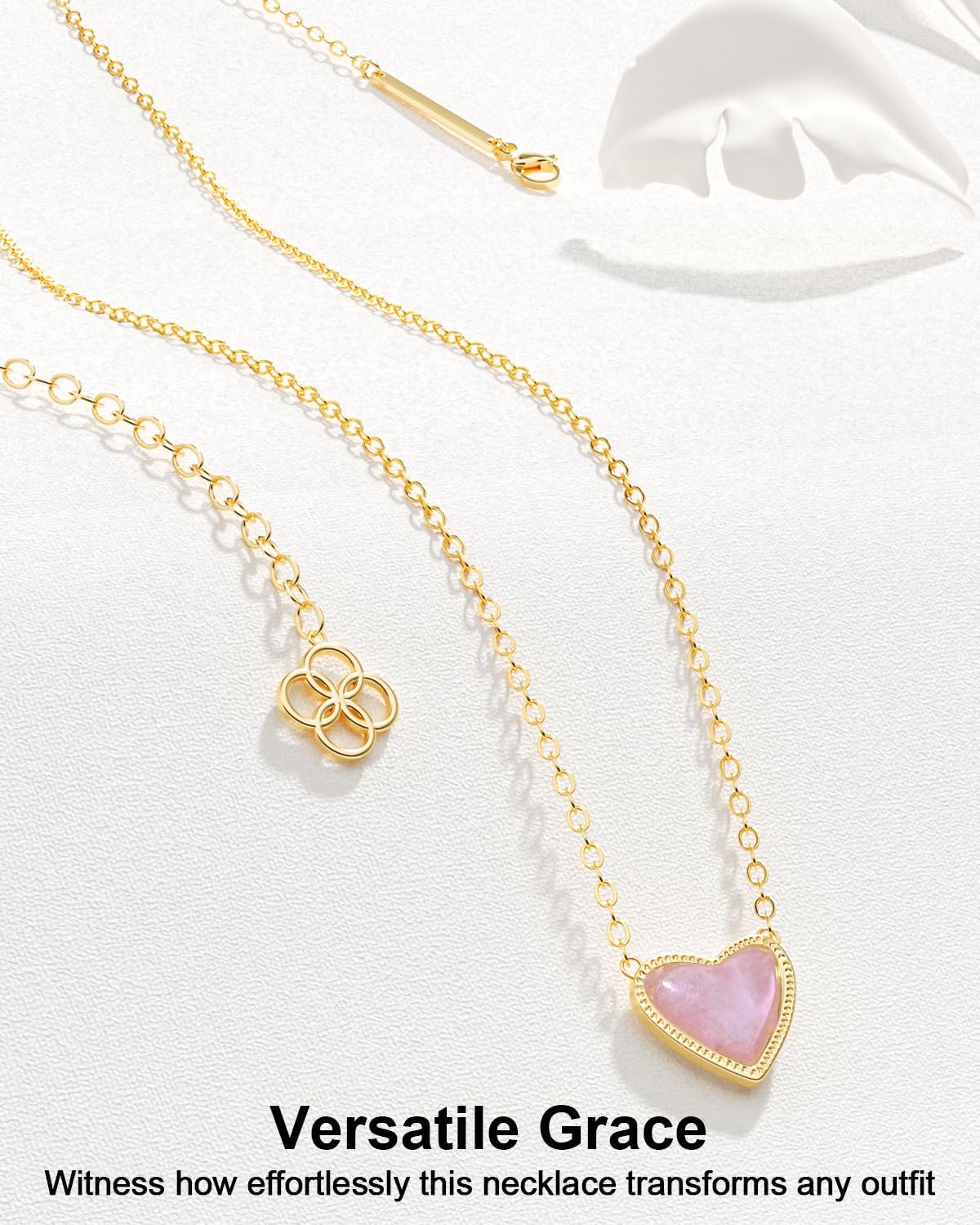 AICase 18K Gold Plated Heart Pendant Necklace for Women,Fashion Dainty Simple Adjustable Length Jewelry,Anniversary Birthday Gifts for Women/MoM/Sister/Friends/Her/Wife/Grandma/Coworker - Image 3