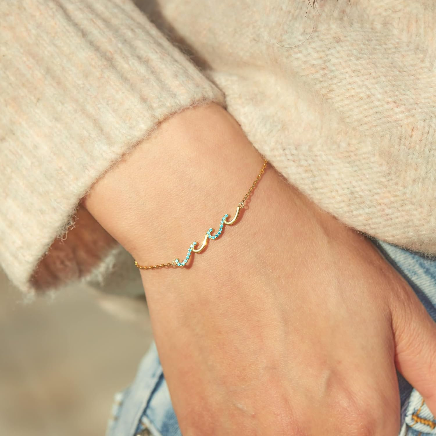 STORYJEWELLERY Wave Bracelet, Birthday Gifts For Women, Jewelry Present for Mom Daughter Sister and Female Friend, Christmas Gifts for Women - Image 3