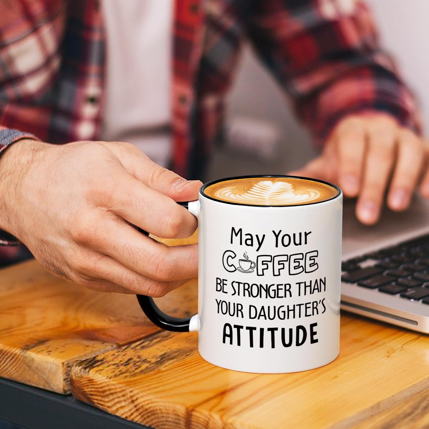 Maustic Birthday Gift for Dads from Daughter, Gifts for Dad, Dad Mug, Funny Birthday Father's Day Gifts, Your Coffee Be Stronger Than Your Daughters Attitude, 11Oz - Image 3