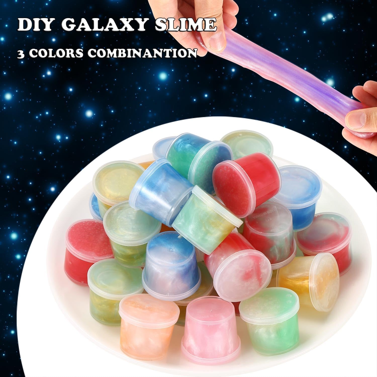 Galaxy Slime Party Favors 30 Pack, Stretchy, Non-Sticky, Non-Mess Party Favors Fidget Toy for Girls and Boys Christmas Stocking Stuffers - Valentine Kids Slime, Classroom Reward - Image 4