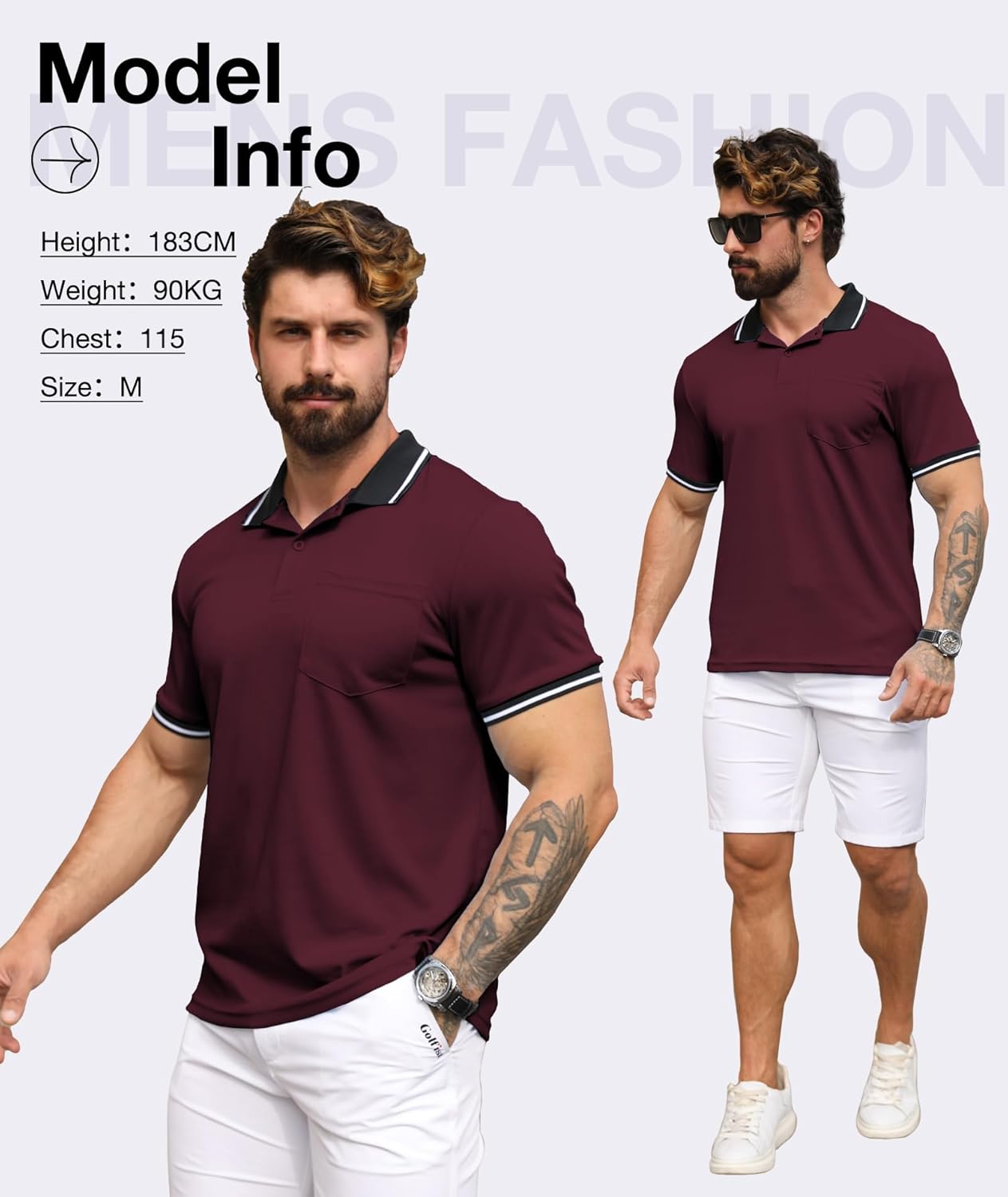 ZITY 3 Pack Men Polo Shirts Short Sleeve with Pocket Sport Wicking Shirts for Men Casual Athletic Collared T-Shirts - Image 3