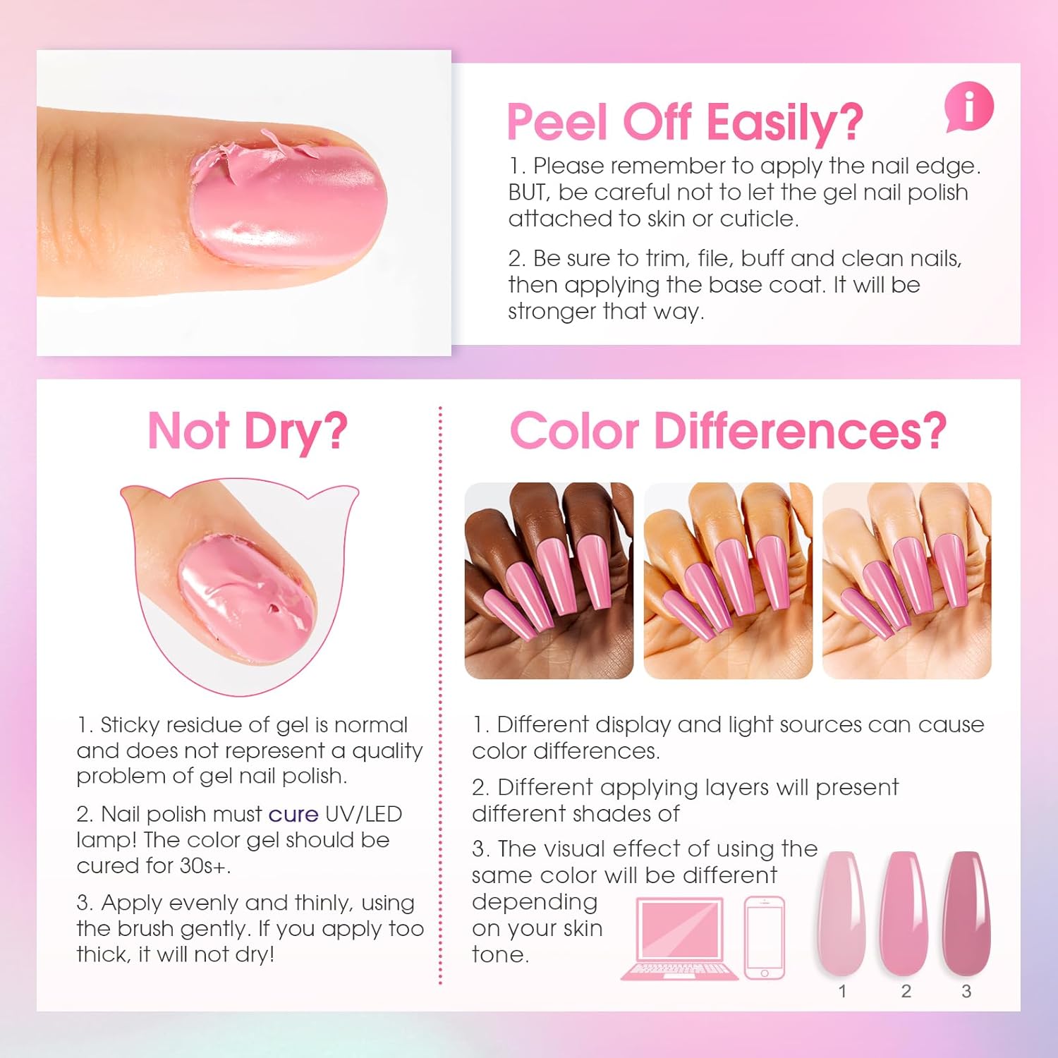 ROSALIND 30pcs Gel Nail Polish Set, 26 Colors Gel Polish with 3Pcs Glossy Matte Glitter Top Coat and Base Coat All Seasons Nude Blue Red Gel Nails art Kit DIY Salon at Home - Image 8