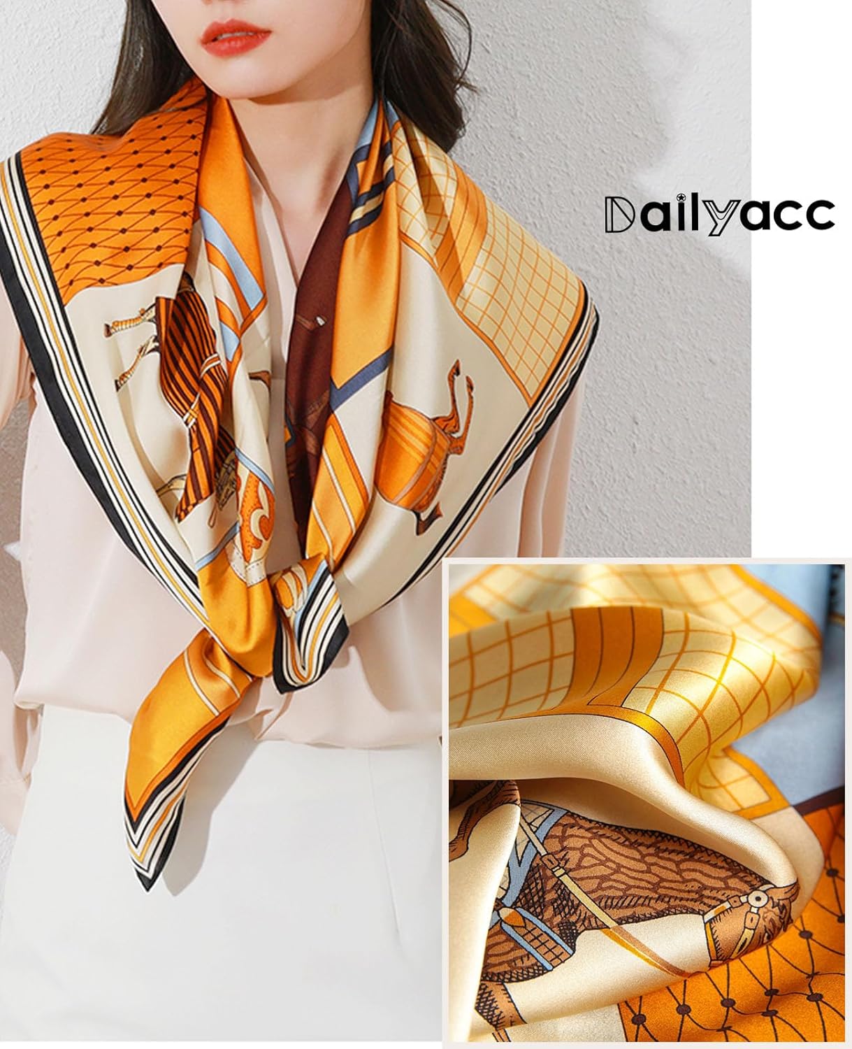 Dailyacc Hair Bandanas Scarf For Women Lightweight Fashion Neck Silk Satin Head Scarves For Sleeping Handbags Scarf - Image 2