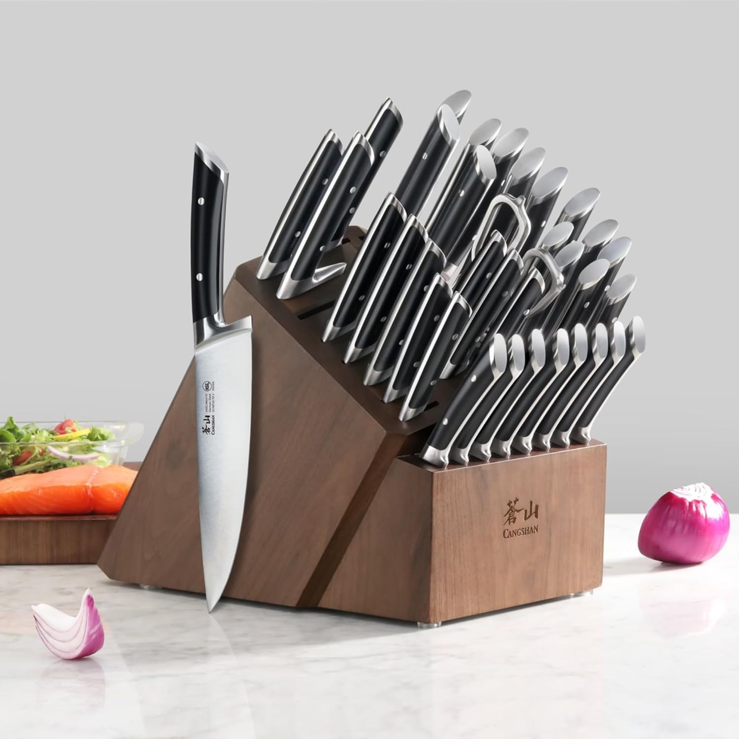 Cangshan OLYMPUS Series 36-Piece Block Set, Forged German Steel, Black, 505545 - Image 6