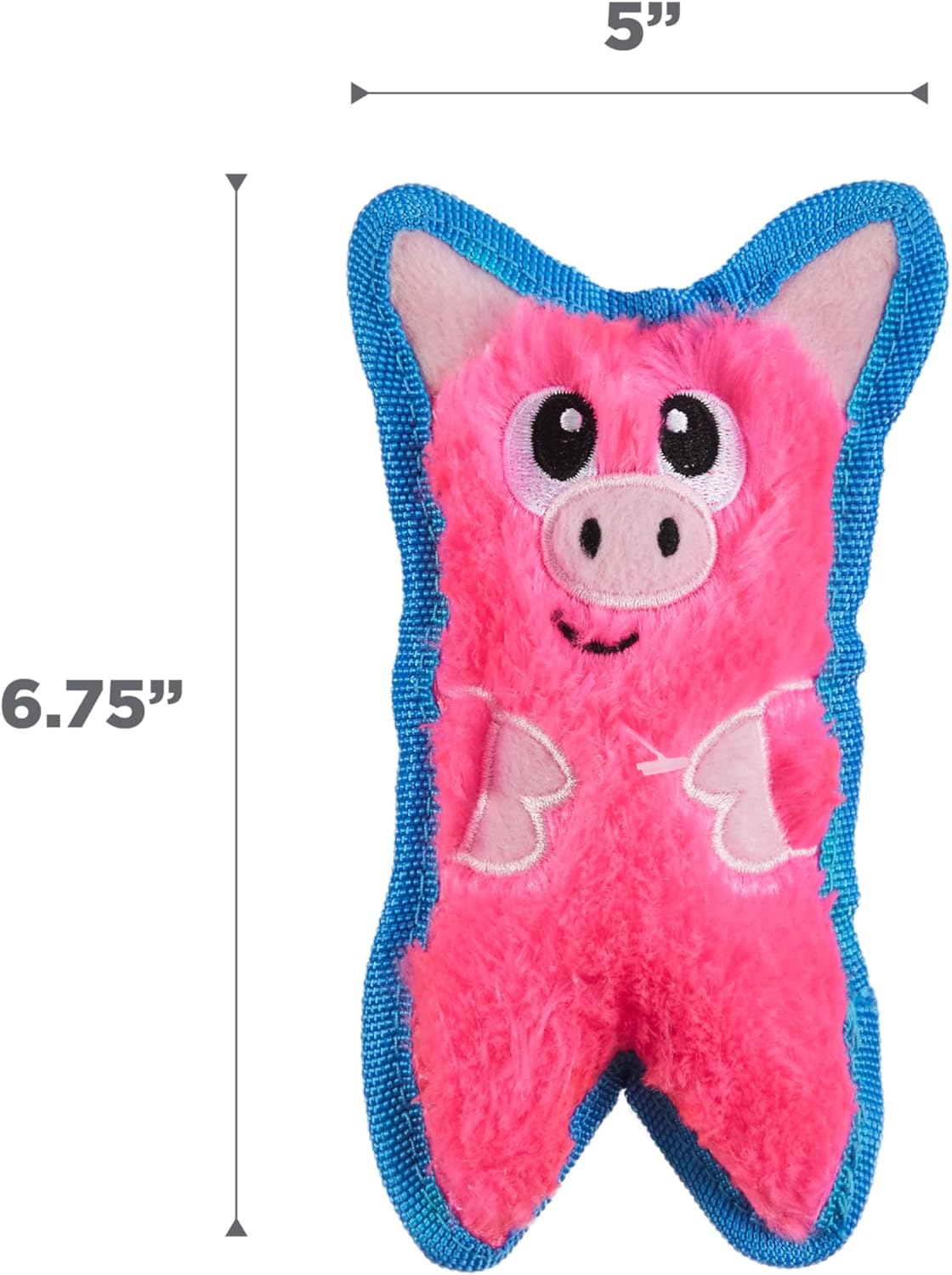 Outward Hound Durablez Minis – Squeaky Plush Dog Toy, No Stuffing for Less Mess, Interactive & Tough, Jumbo Squeaker, Puppies & Small Dogs, Pig, 6.8" - Image 6