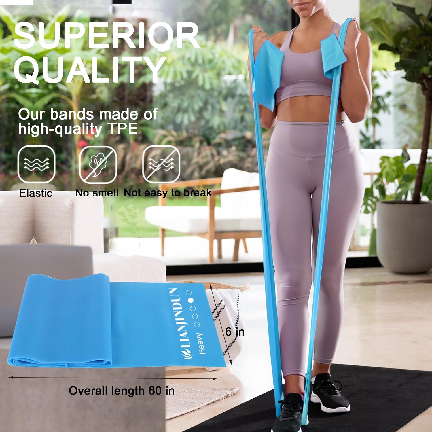Professional Resistance Bands. Latex-Free, Work Out Bands, Stretch Bands for Working Out Women or Men, Exercise Bands Set for Physical Therapy (Colour Set (5-30lbs) - Includes Accessories) - Image 6