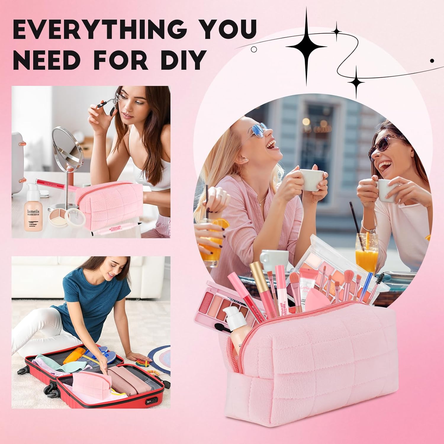 All In One Makeup Kit for Teen Girls Beginners with Foundation,Eyeshadow, Lipstick, Eyeliner, Mascara, Brushes, Bag, Travel Friendly MakeUp Gift Set, Birthday Gifts for Teen Girls, Graduation Gifts - Image 6