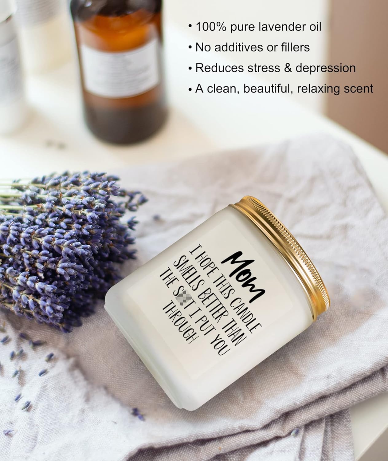 Gifts for Mom from Daughter Son, Mothers Day Birthday Christmas Thanksgiving Gifts for Mom,Stepmother Adoptive Mother, Lavender Scented Candle - Image 5