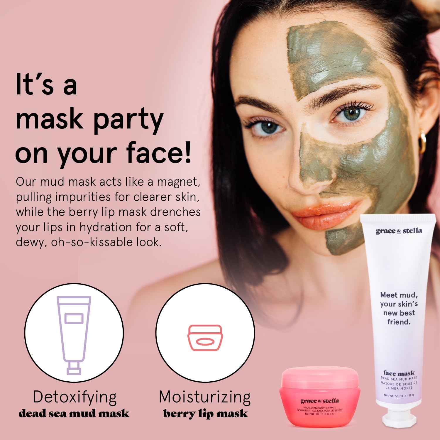 grace & stella Award Winning Skin Care Set - Mothers Day Gift Bags, Travel Size Toiletries with Eye Masks, Hyaluronic Acid Serum, Lip Balm & More, Gift Baskets for Women, Vegan Cruelty-Free Self Care - Image 7