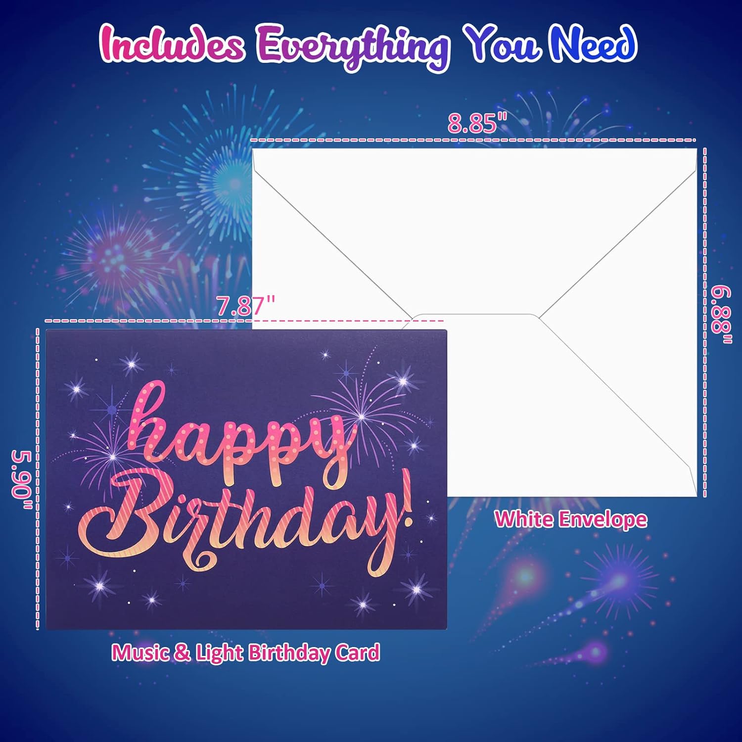 INPHER UPGRADED Birthday Cards Fireworks Pop Up Cake Light and Music Happy Birthday Gifts Decorations for Women, Men, Mom, Grandma - Image 6