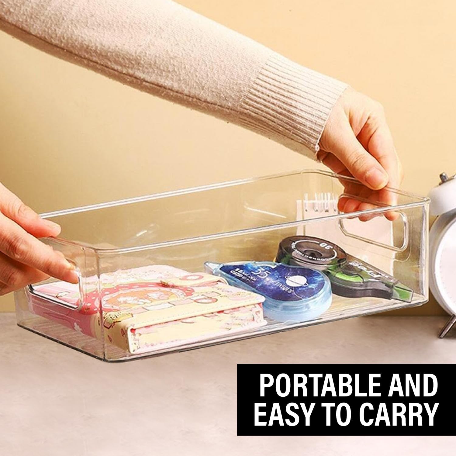 Clear Plastic Storage Bins, Pantry Organizers and Storage, Kitchen Organization and Storage Containers Bins for Organizing, Fridge, Freezer, Bathroom, Pantries, Medicine Cabinet Organizer Bin - Image 6