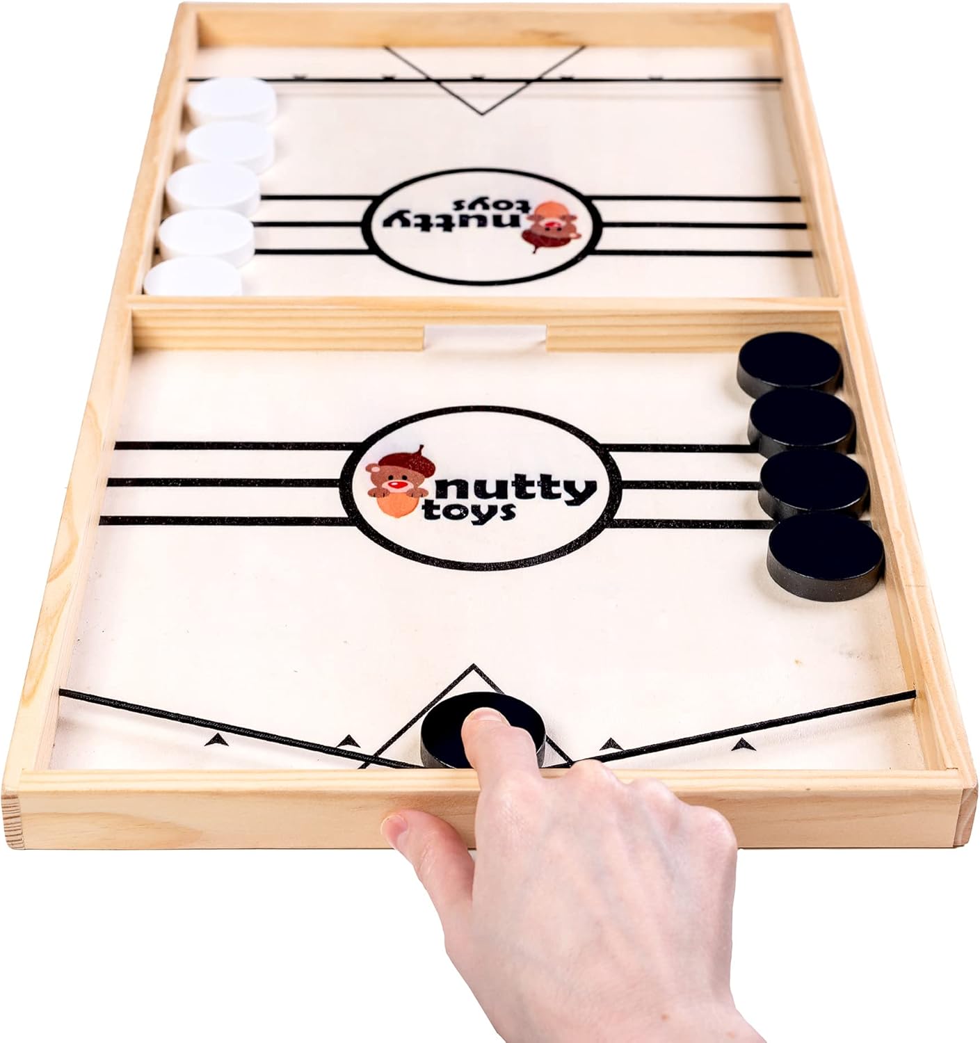 Nutty Toys Sling Puck Family Game XL - Fast & Rapid Tabletop Table Battle, Top Xmas Gift 2025, Unique Kids & Adults Christmas Stocking Stuffer Idea, Best Teenage Girl, Teen Boy & Tween Holiday Present