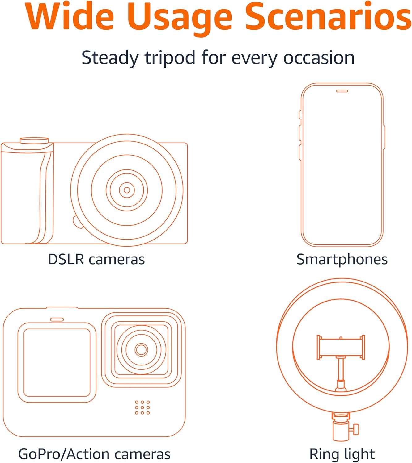 Amazon Basics 64-inch Extendable Tripod for iPhones and Smartphones, Selfie Stick Mode and Phone Tripod Mode, Black - Image 3
