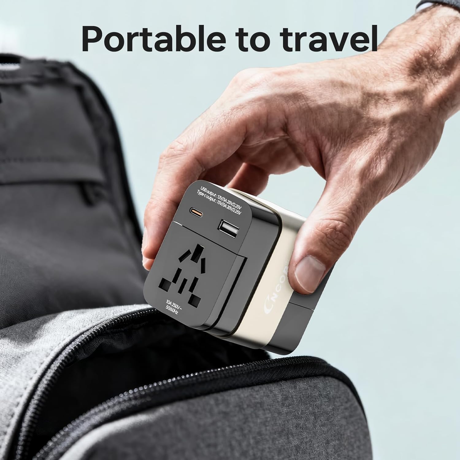 Universal Travel Adapter & Global Power Plugs & Outlets, GaN Fast Wall Charger with PD 3.0 USB-C & USB-A Ports, All-in-1 International Compact Adaptor for EU USA UK Aisa Hair Dryer Steam Iron Laptop - Image 7