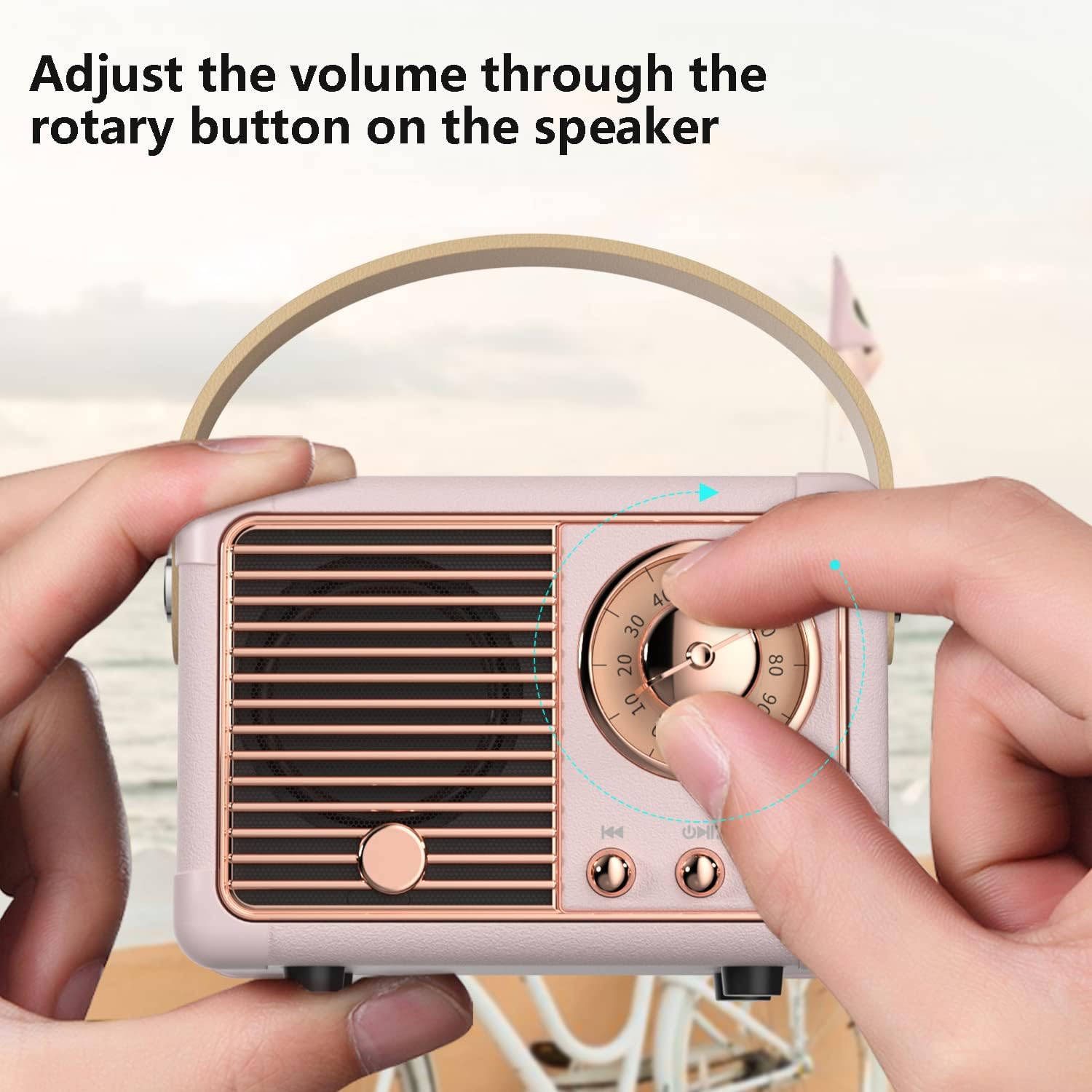Retro Bluetooth Speaker, Portable Wireless Speaker with Crystal Clear Stereo Sound Rich Bass, Best Birthday Gifts Ideas for Women Teenage (Pink) - Image 6