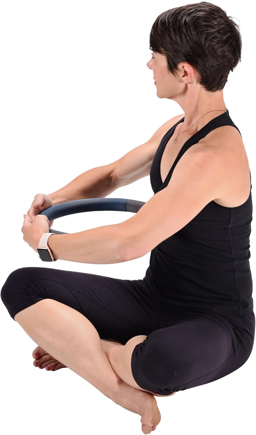 AeroPilates Pilates Magic Circle Ring – 12” Resistance Ring for Full-Body Toning – Strengthens Thighs, Arms, Chest & Core – Lightweight with Soft Cushioned Cover – Workout Guide Included - Image 6