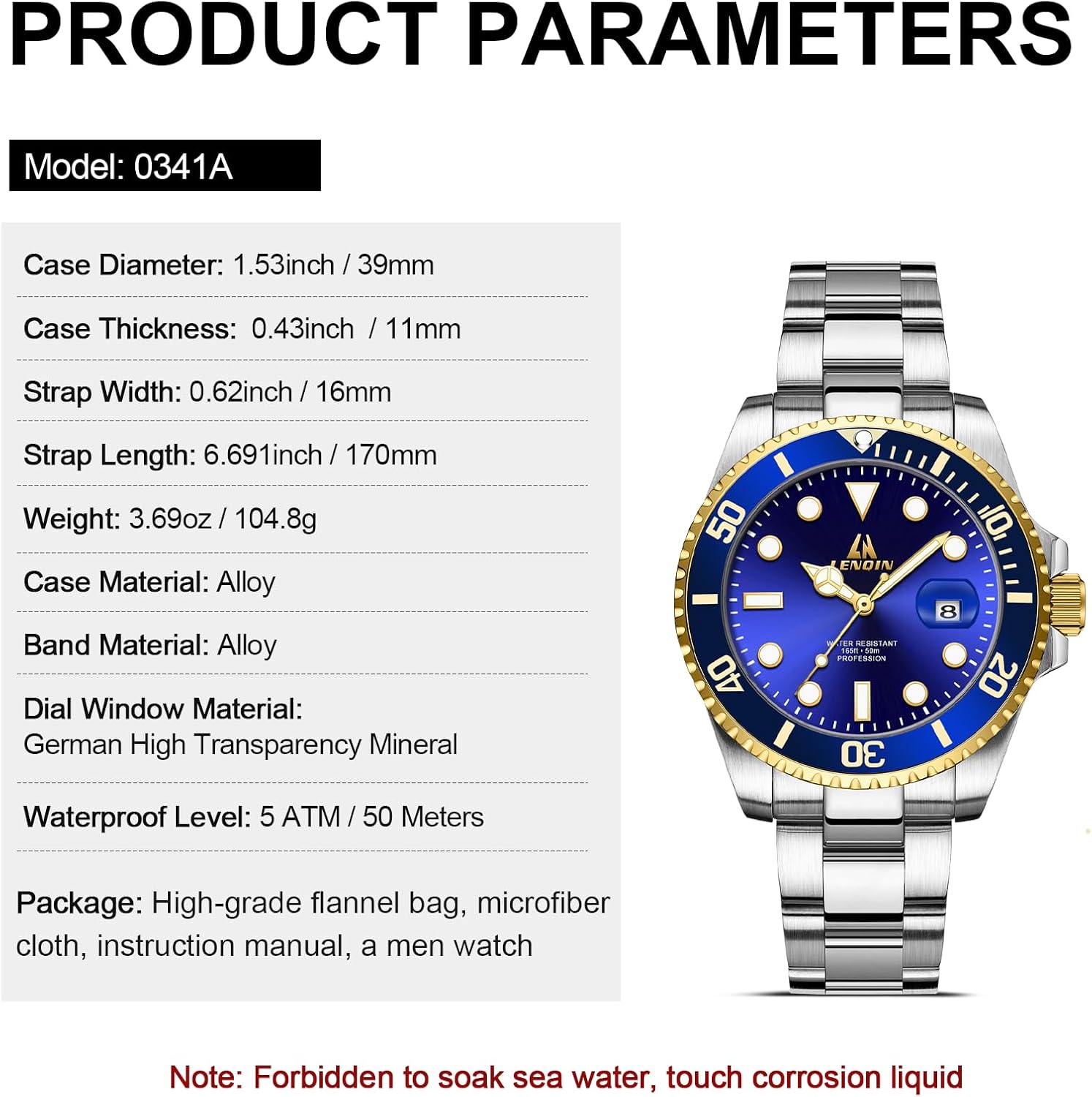 LN LENQIN Mens Watches Stainless Steel Waterproof Analog Quartz Watch for Men with Date Luminous Fashion Wristwatch - Image 6