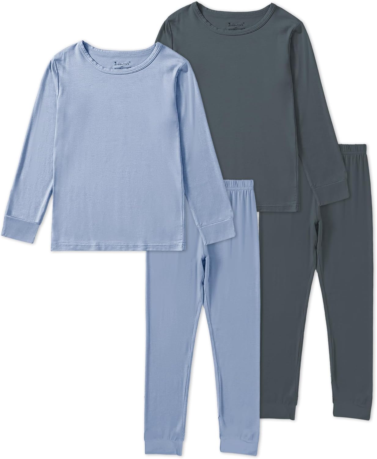 Jimonda Baby Boys Girls Pajama Sets Toddler Long Sleeve Sleepwear Sets Rayon from Bamboo Pajamas Sets 4pcs PJs 18M-8Y