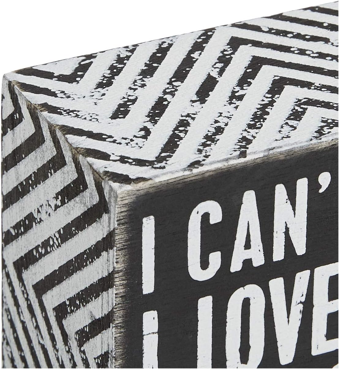 Primitives by Kathy 23238 Chevron Trimmed Box Sign, 3 x 3-Inches, I Love You - Image 5