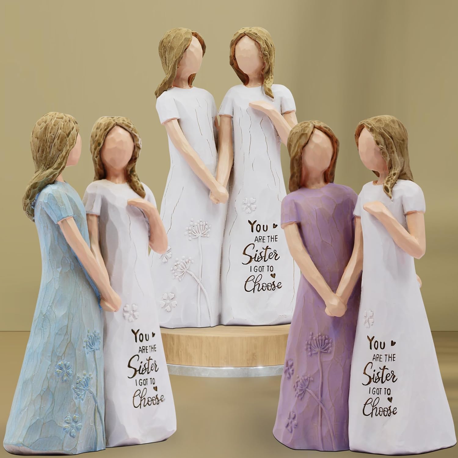 BORLESTA Best Friend Birthday Gifts for Women - Friendship Gifts for Women, Gift for Friends Women, Sister Birthday Gift, Bestie Gift for Women - Friend Hand-Painted Figure - Image 3