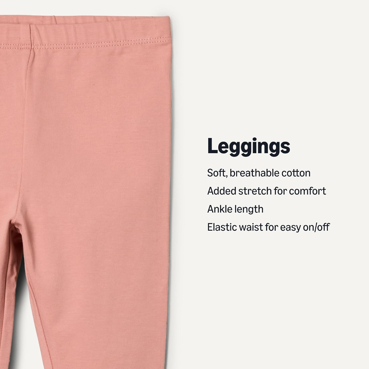 Amazon Essentials x Sofia Grainge Toddler and Baby Girls' Cotton Stretchy Leggings with Elastic Waist, Pack of 3 - Image 3