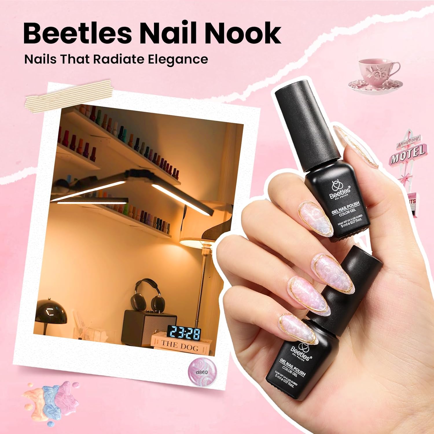 Beetles Nail Nook Gel Nail Polish Set - 119 PCS 100 Colors Gel Polish Kit Base Glossy Matte Glitter Top Coat Glitter Pearl Cat Eye White Red Pink Nude Uv Led Nails Easter Gift for Women - Image 3