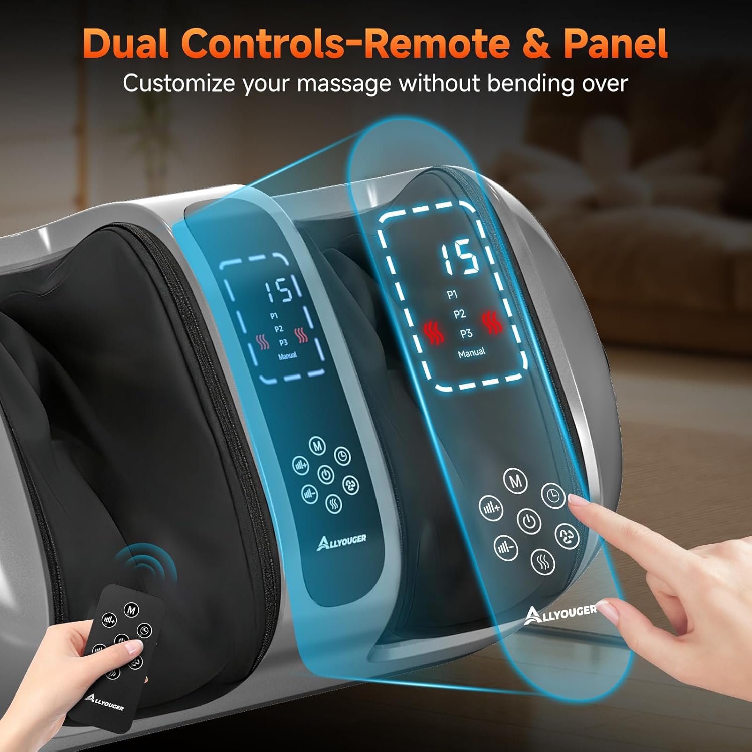 2026 Upgraded Foot Massager with Heat - Shiatsu Deep Kneading Machine for Plantar Fasciitis, Neuropathy & Circulation - 5 Intensities, 4 Modes - Ideal Gifts for Women & Men - Image 5