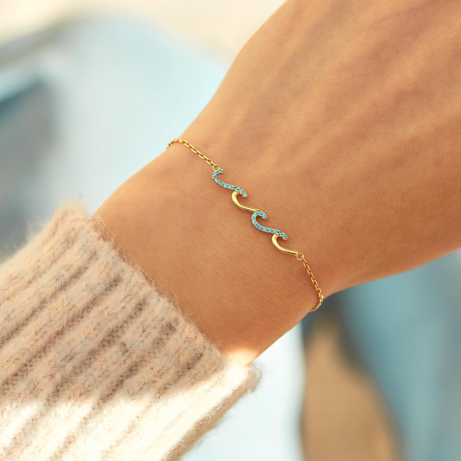 STORYJEWELLERY Wave Bracelet, Birthday Gifts For Women, Jewelry Present for Mom Daughter Sister and Female Friend, Christmas Gifts for Women - Image 4