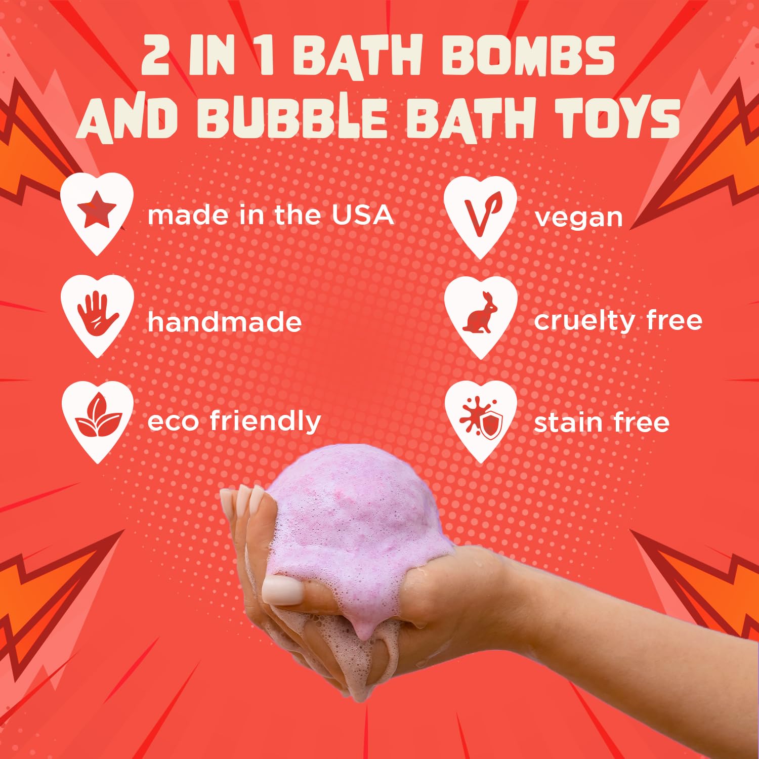 Superhero Bath Bombs for Kids & Boys with Surprise Hero Toys Inside (1 Pack) - Large Bubble Bath Bombs for Boys & Girls - Boys Easter Basket Stuffers & Gifts - Fruity Scent, USA Made by Two Sisters - Image 4