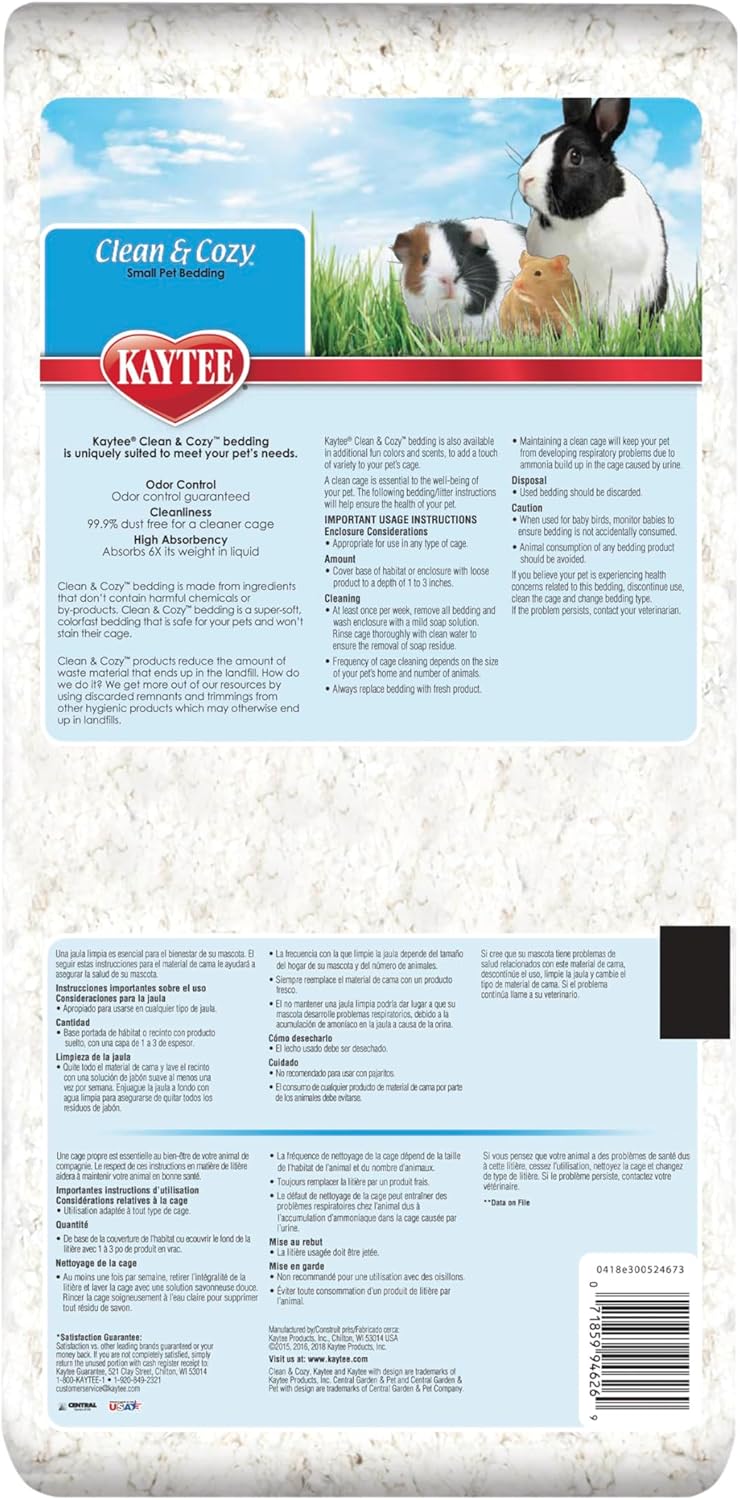 Kaytee Clean & Cozy White Paper Bedding, Made for Small Animals, 24.6 Liters - Image 8