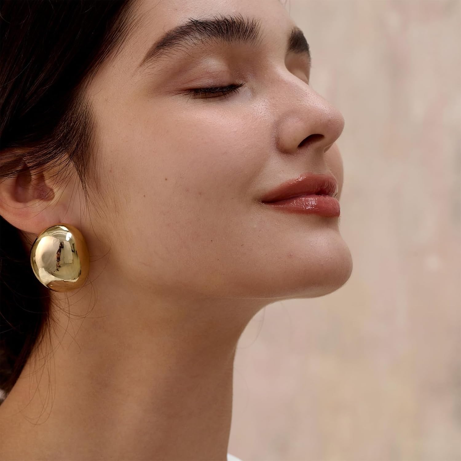 Risamil Chunky Gold Earrings for Women Trendy, Dainty 14K Gold Plated 2/3 Pairs Statemenet Earrings Thick Dangle Teardrop Earrings Big Hoop Earring Sets Large Unique Stud Earrings Gold Jewelry for Women Gifts - Image 7