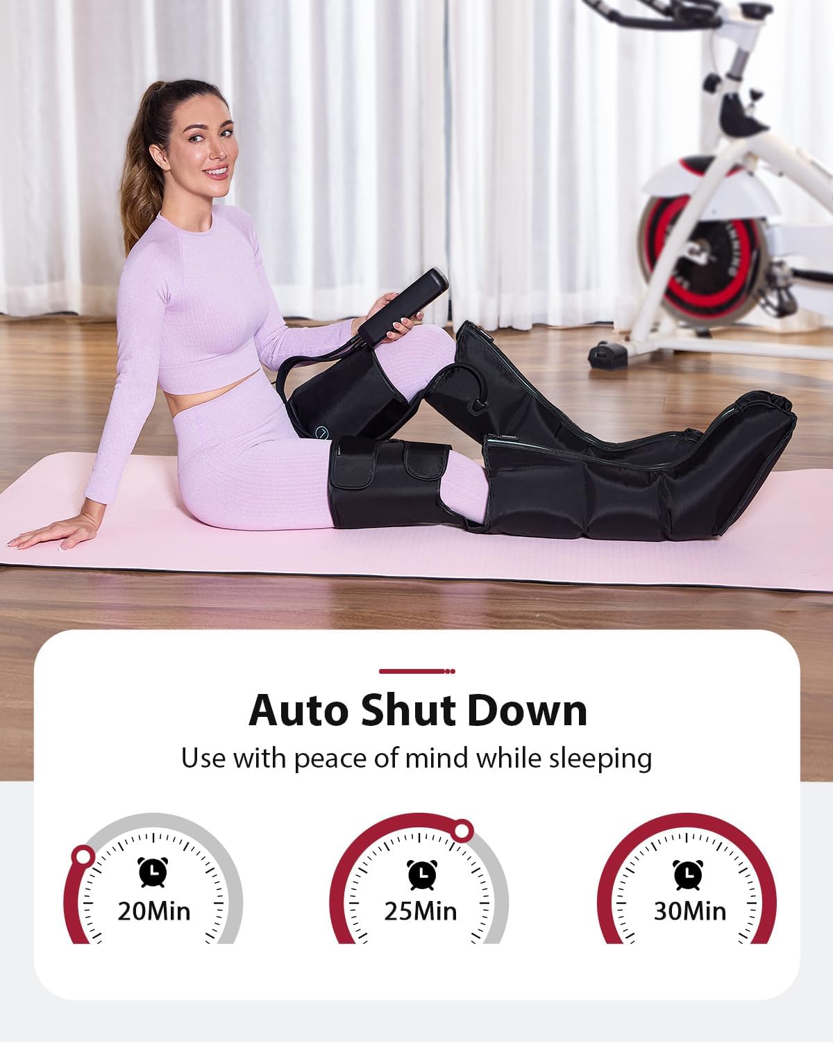 CINCOM Leg Massager for Circulation and Pain Relief, Air Compression 3 in 1 Leg Massager for Foot Calf & Thigh, Leg Compression Boots for Recovery, Edema, RLS Relief - Image 4