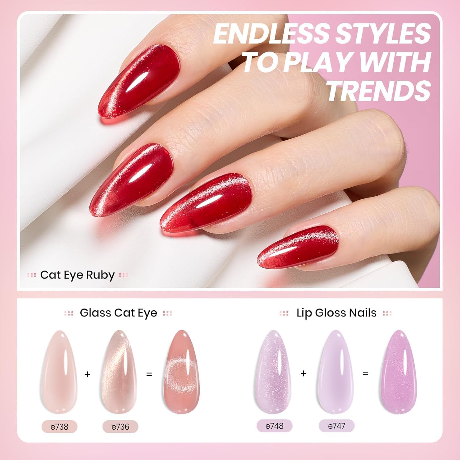Beetles Jelly Gel Nail Polish Set, 53PCS 36 Colors Jelly Pink Milky White Red Black Blue Green Silver Cat Eye Base Glitter Glossy Matte Top Coat Crystal Ice Collection French Nails Gift for Women - Image 5