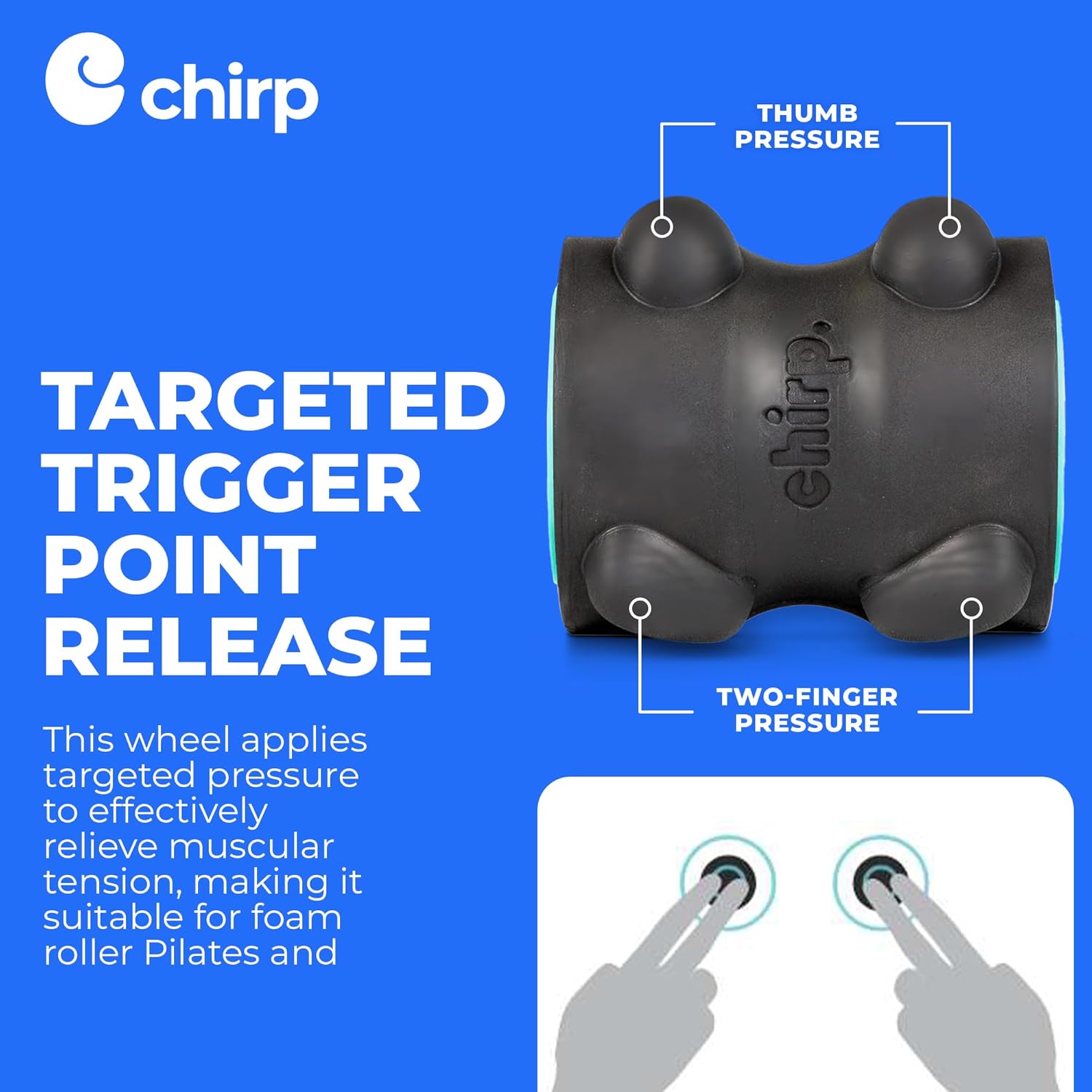 Chirp Wheel XR Massage Roller for Neck & Headache Relief – Rejuvenate Body, Spinal Care & Tension Through Thumb Pressure Release | High-Density Foam for Physical Therapy, 500lbs Capacity, 4" Mint - Image 3
