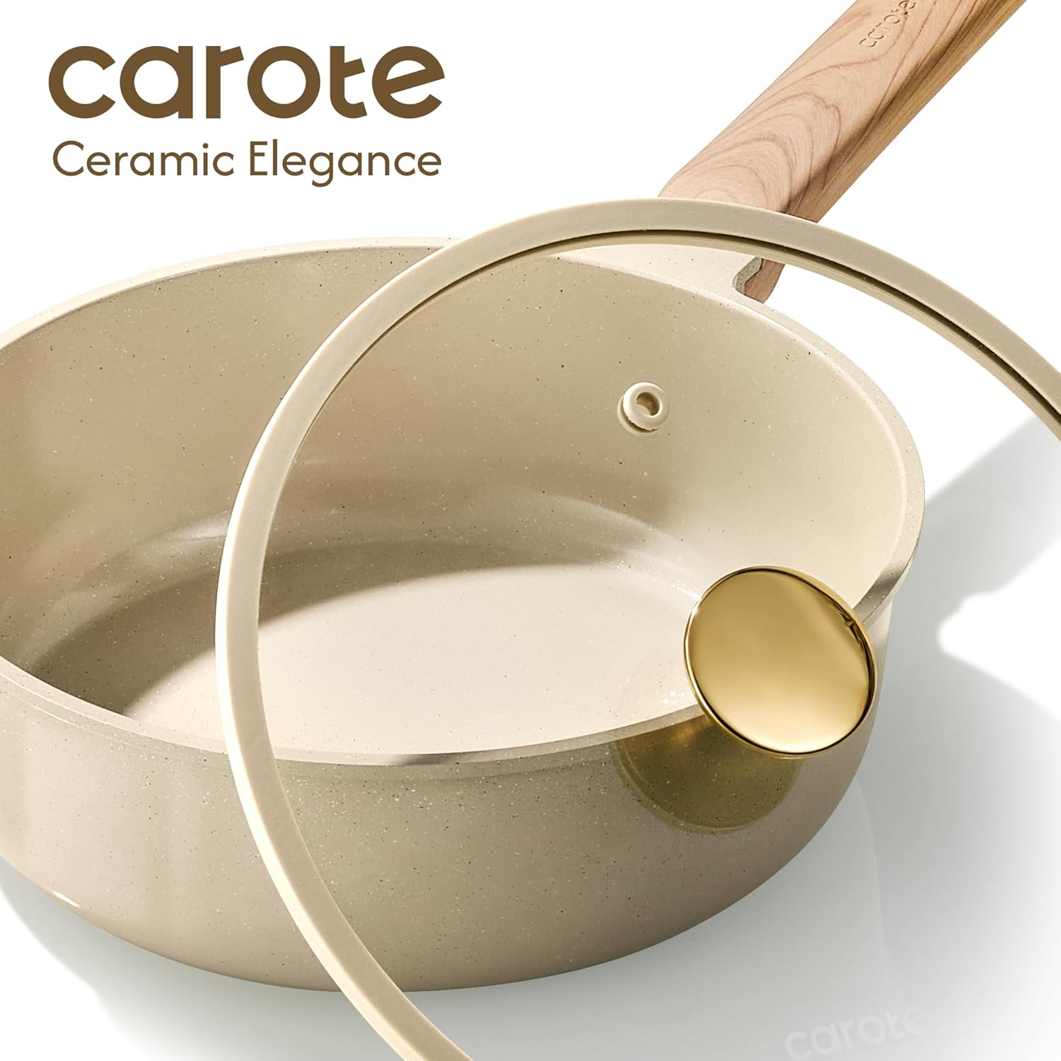 CAROTE 22Pcs Pots and Pans Set Non stick, Ceramic Cookware Set, Non-toxic Kitchen Cooking Set, PFAS and PFOA Free - Image 5